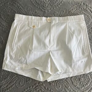 Bogner Mens White Cotton Twill Tennis Golf Shorts Made in USA Size 40 Vintage